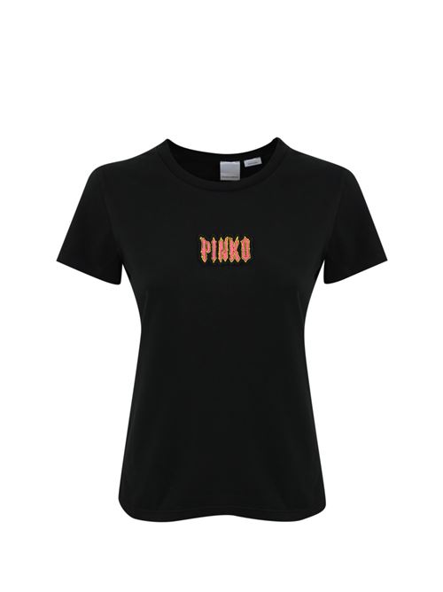 T-shirt con logo in cotone nero PINKO | 103349 A23WZ99